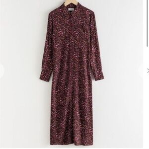 Other Stories MIcro Floral Maxi Shirt Dress